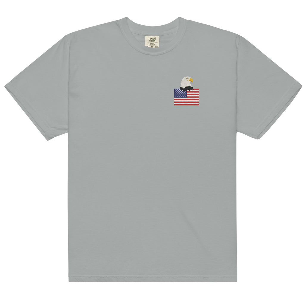 USA Bald Eagle & Flag Embroidered T-Shirt